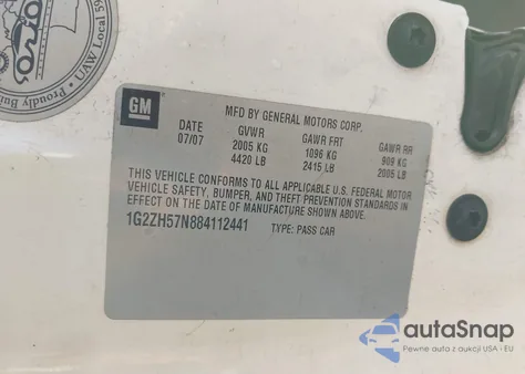 2008 Pontiac G6 Gt из США, поврежденный, VIN 1G2ZH57N884112441